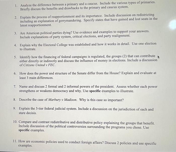 1. Analyze the difference between a primary and a