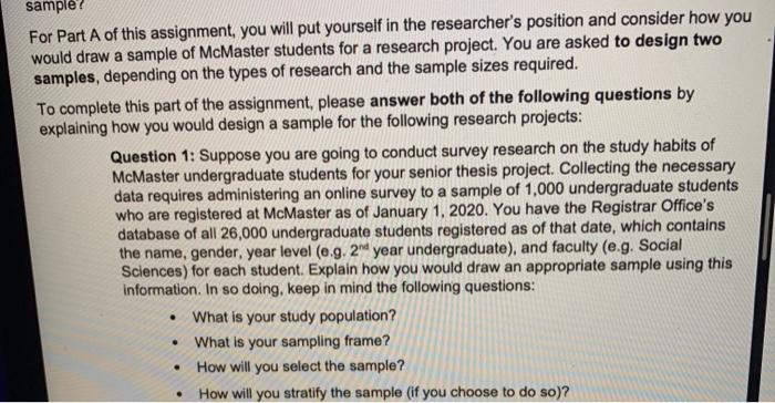 Solved sample? For Part A of this assignment, you will put | Chegg.com