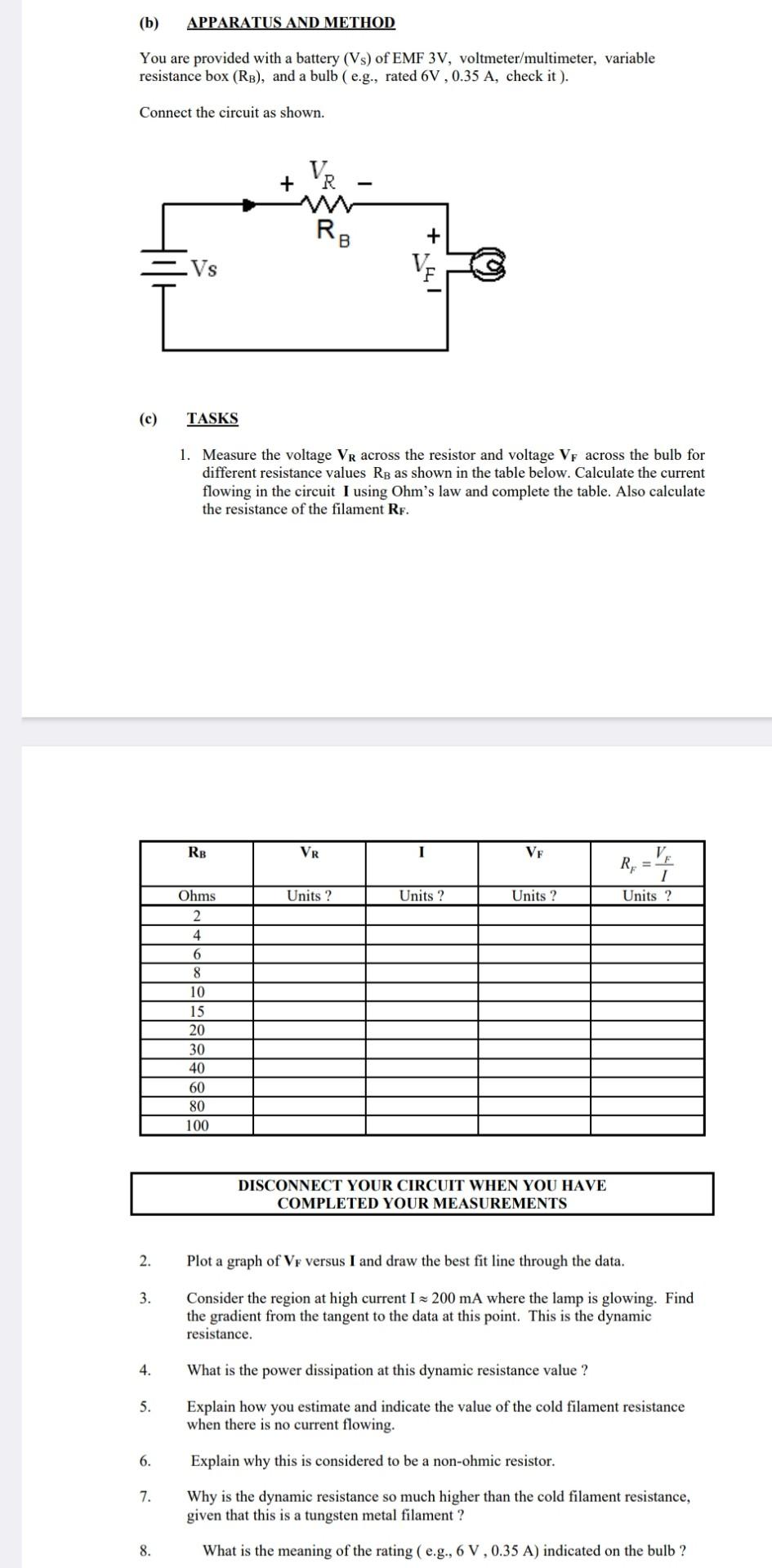 (b) APPARATUS AND METHOD You are provided with a | Chegg.com