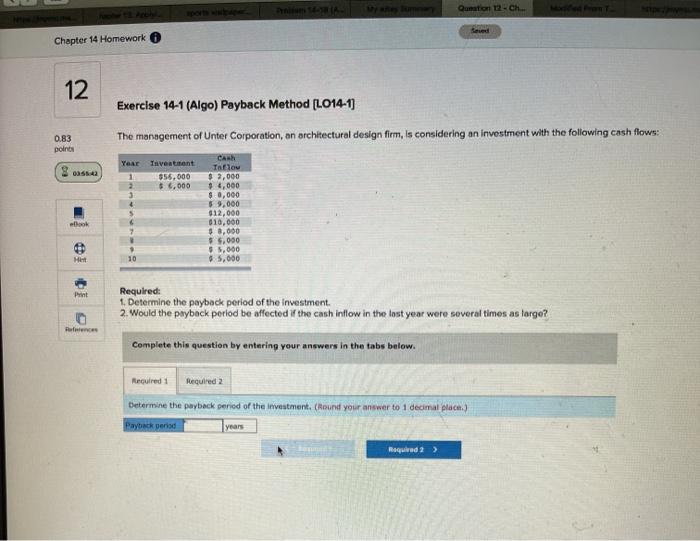 Solved Question 12 - Ch. Chapter 14 Homework 12 Exercise | Chegg.com