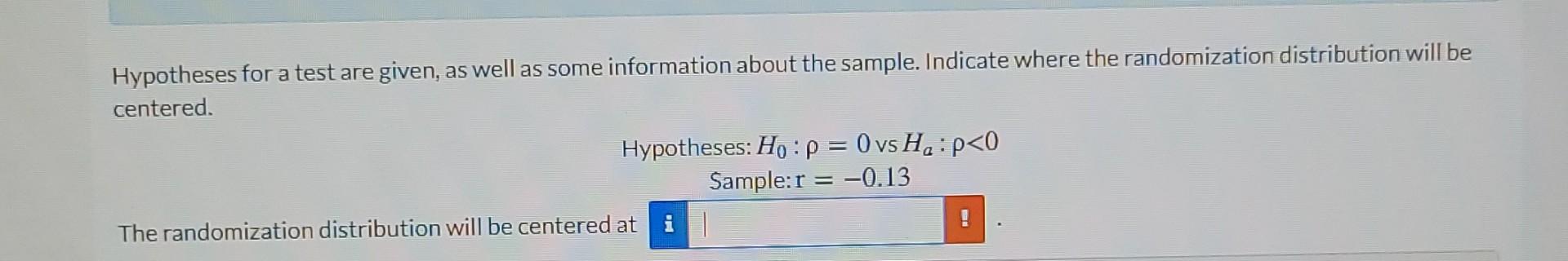 Solved Hypotheses for a test are given, as well as some | Chegg.com