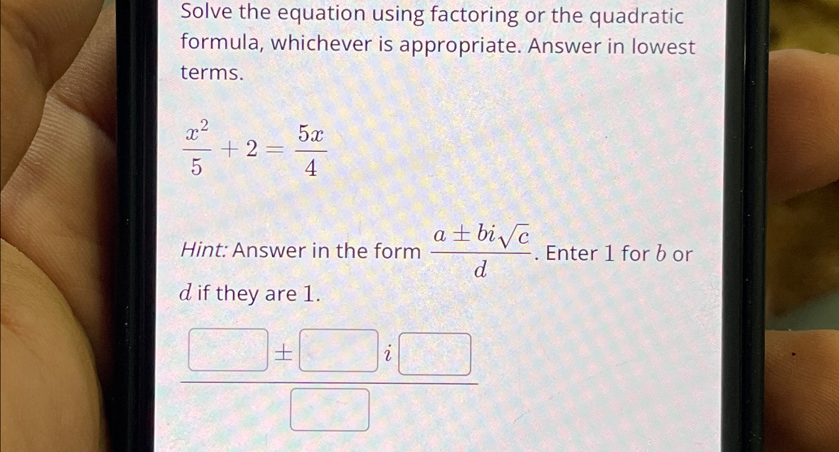 Solved Solve the equation using factoring or the quadratic | Chegg.com