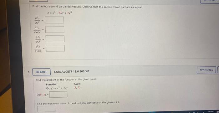 Solved Find the four secend partial derivatives. Observe | Chegg.com