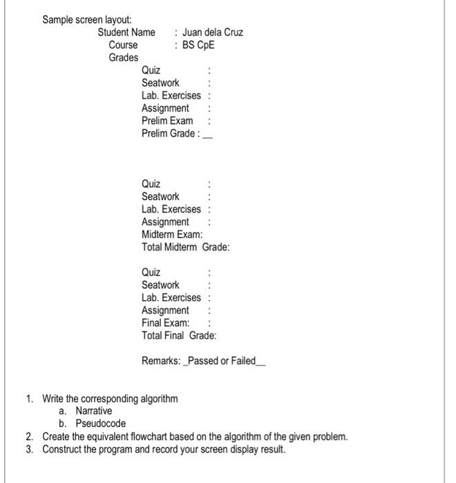 please provide the algorithm in narrative, | Chegg.com