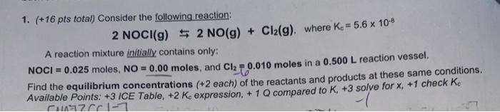 Solved 1. \\( (+16 \\) Pts Total) Consider The Following | Chegg.com