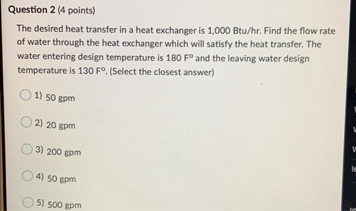 Solved Question 1 (4 Points) Using The Hazen And Williams | Chegg.com