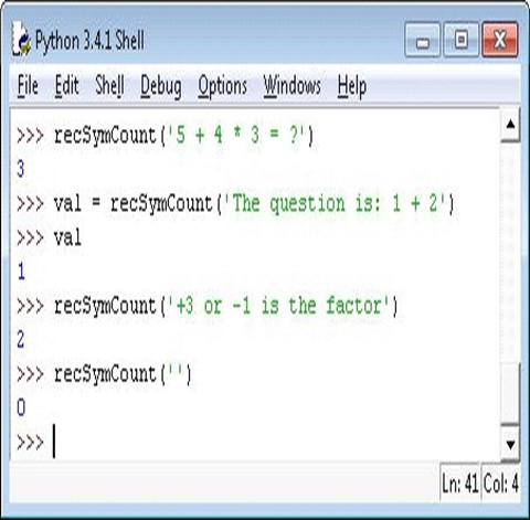 Solved Write a function recSymCount() ﻿that computes and | Chegg.com