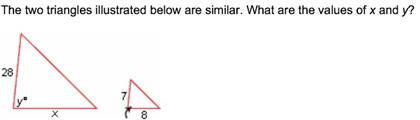 Solved The two triangles illustrated below are similar. What | Chegg.com