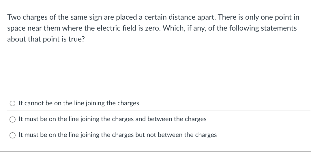 Question Charge. Sign Solved Two charges of the same sign are placed a certain | Chegg.com