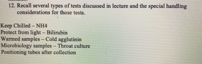 Solved 12. Recall several types of tests discussed in | Chegg.com
