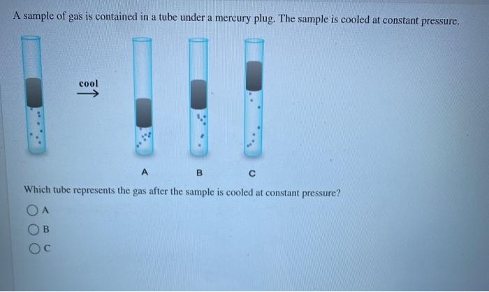 Solved A sample of gas is contained in a tube under a Chegg com