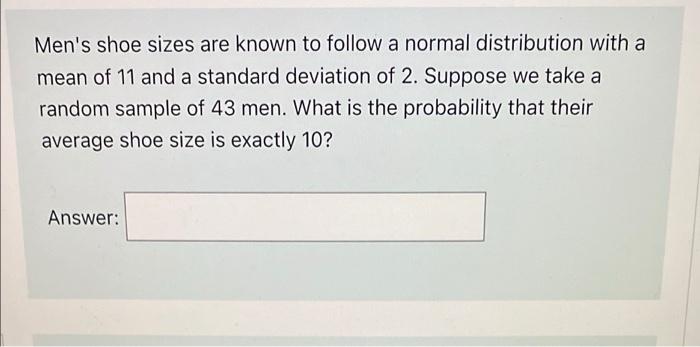 men's shoe size distribution