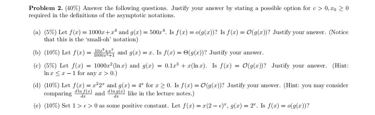 Solved Problem 2. (40%) Answer the following questions. | Chegg.com
