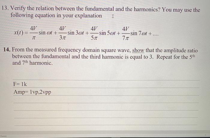 Solved 13. Verify the relation between the fundamental and | Chegg.com