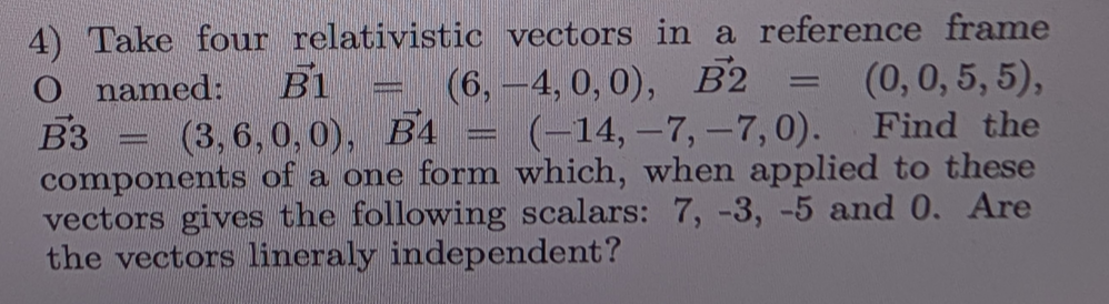 Take four relativistic vectors in a reference frameO | Chegg.com