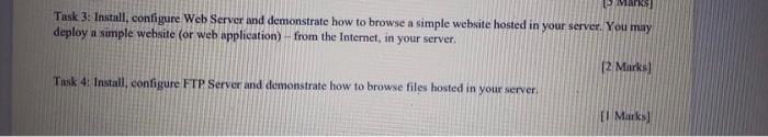 Solved Task 3: Install, configure Web Server and demonstrate | Chegg.com