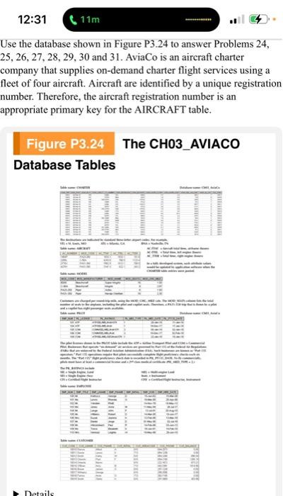 Solved Use the database shown in Figure P3.24 to answer | Chegg.com