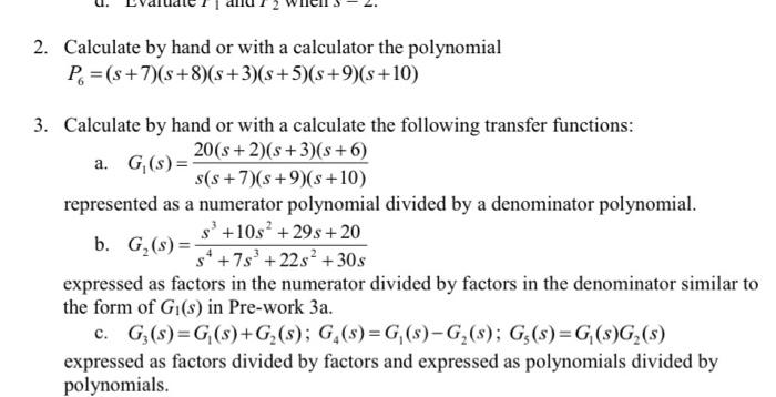 Solved 2. Calculate by hand or with a calculator the | Chegg.com