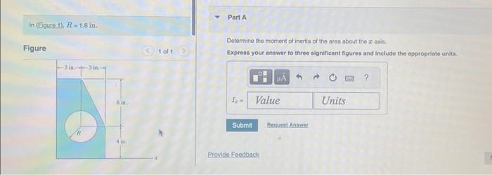 Solved Determine the moment of inortia of the area about the | Chegg.com