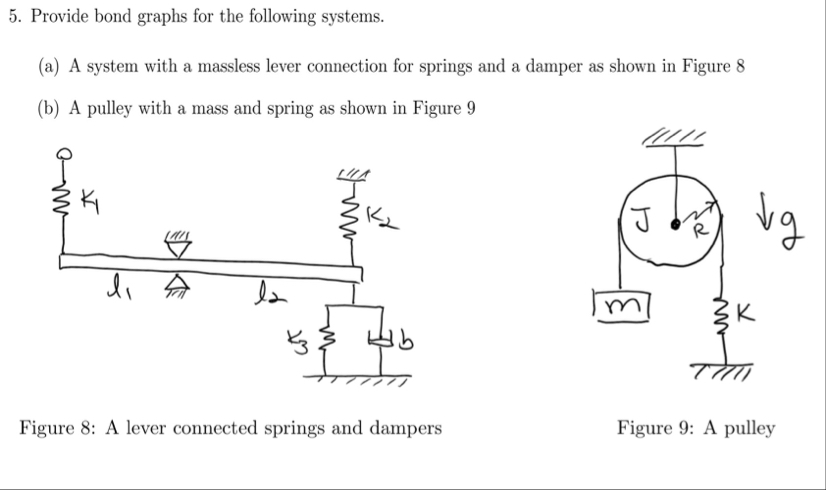 Provide bond graphs for the following systems.(a) ﻿A | Chegg.com