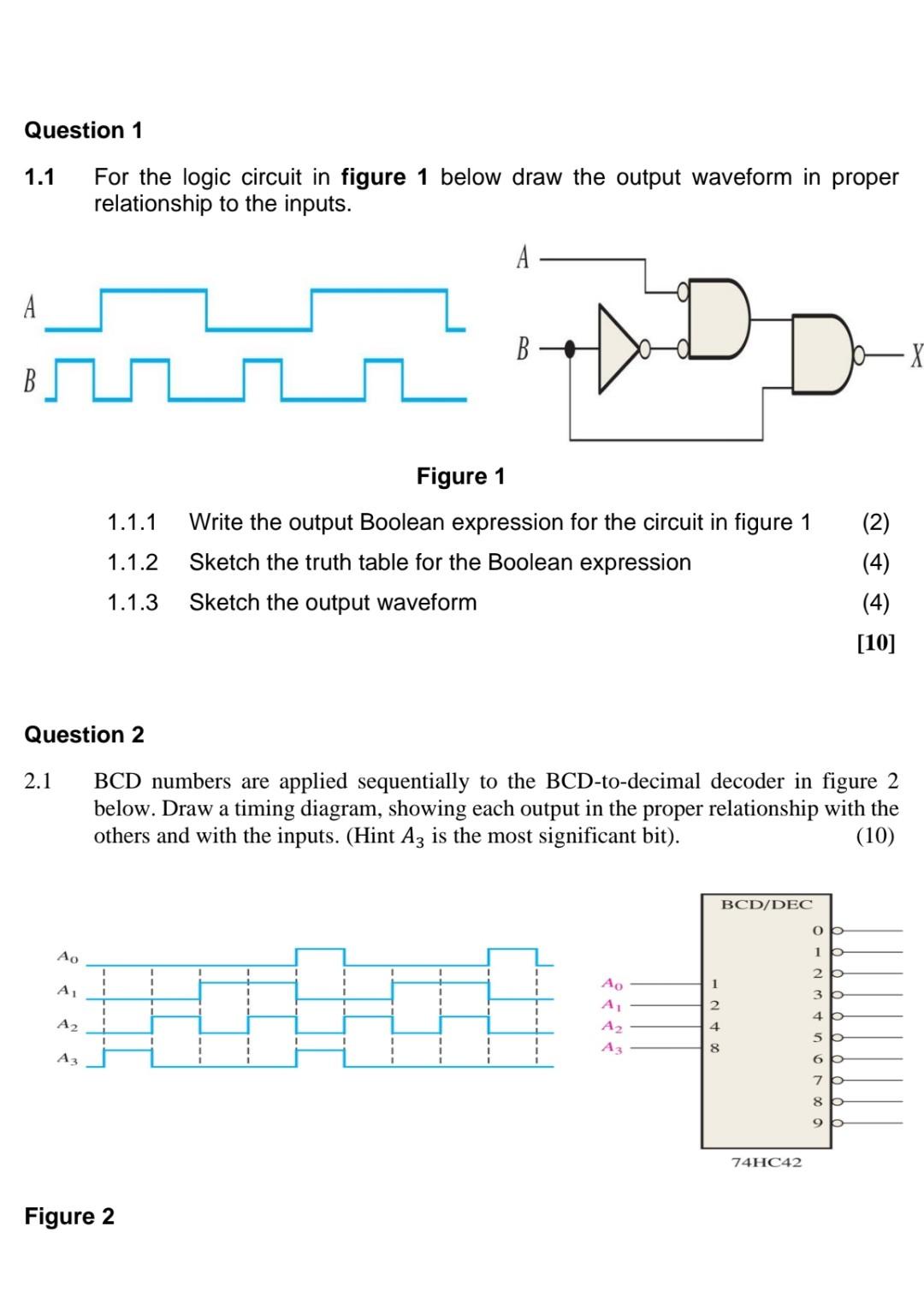 Solved Question 1 For the logic circuit in figure 1 below | Chegg.com