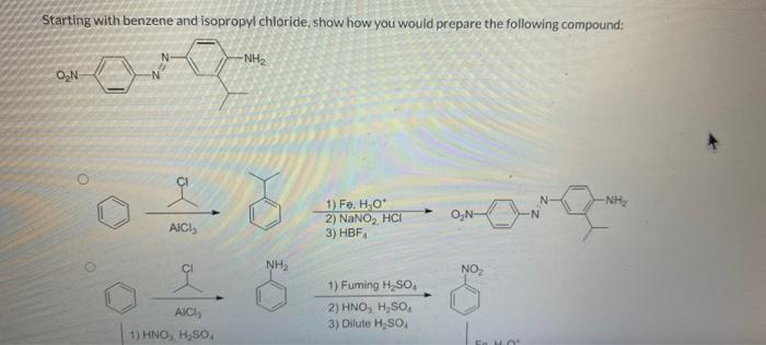 Starting with benzene and isopropyl chloride, show | Chegg.com