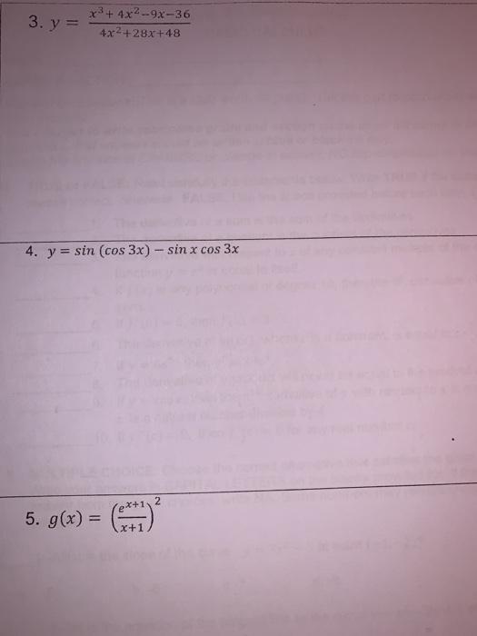 Solved 1. Find the derivative of the following function. | Chegg.com