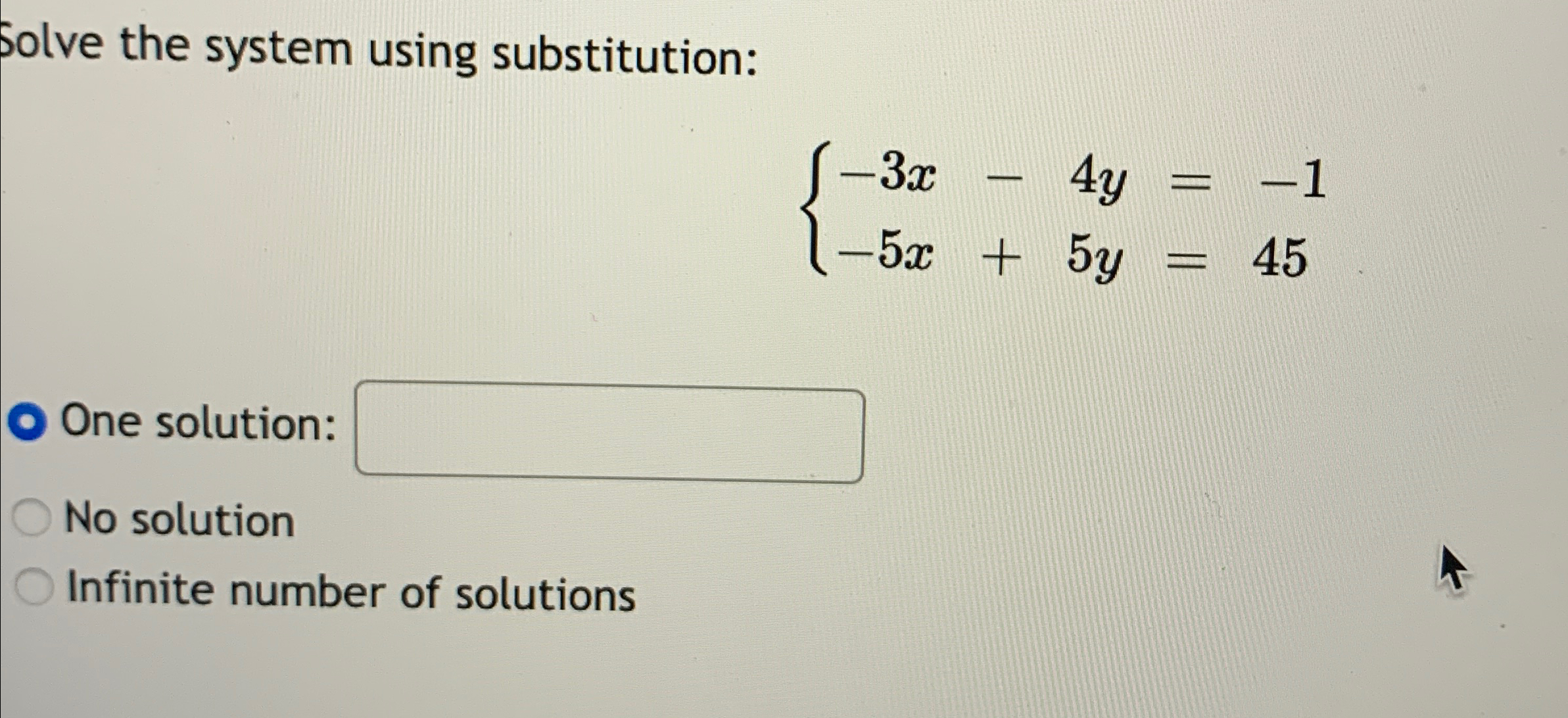 Solved Solve the system using | Chegg.com