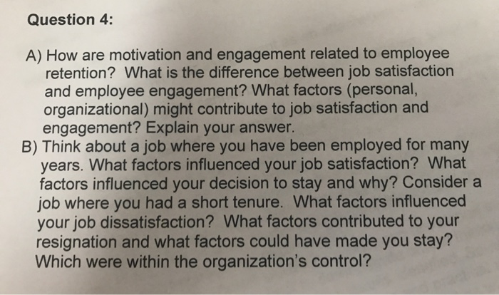 Solved Question 4: A) How are motivation and engagement | Chegg.com