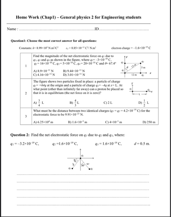 Solved Home Work (Chap. 6) - General physics 2 for | Chegg.com