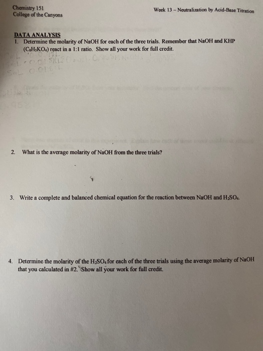 Solved Part B Concentration Of H2so4 Aq Dry Lab Dat Chegg Com