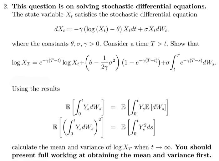 2. This question is on solving stochastic | Chegg.com