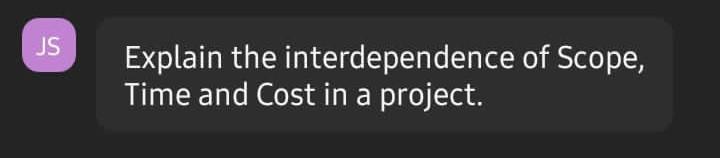 Solved Explain the interdependence of Scope, Time and Cost | Chegg.com