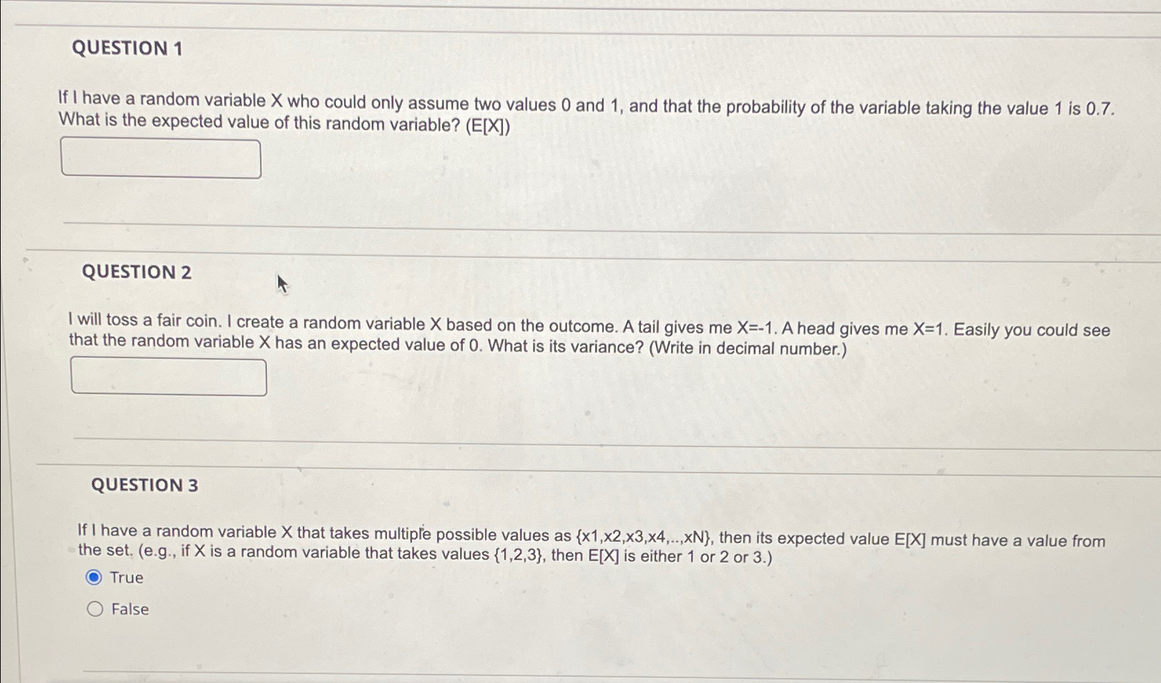 Solved QUESTION 1If I have a random variable x ﻿who could | Chegg.com