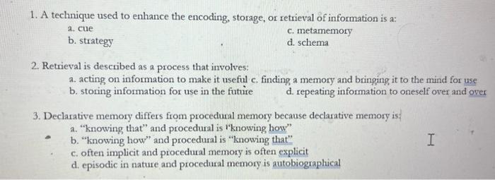 Solved 1. A technique used to enhance the encoding storage