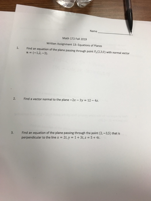 Solved Name Math 172 Fall 2019 Written Assignment 13: | Chegg.com