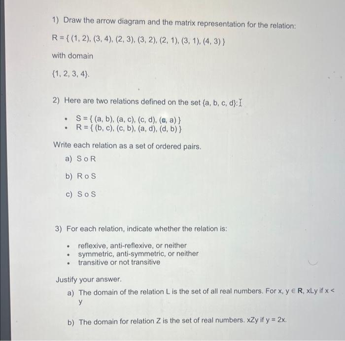 Solved 1) Draw the arrow diagram and the matrix | Chegg.com