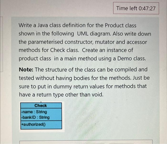  solved write a java class definition for the product cla