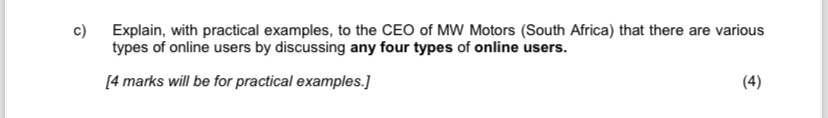 Solved c) ﻿Explain, with practical examples, to the CEO of | Chegg.com