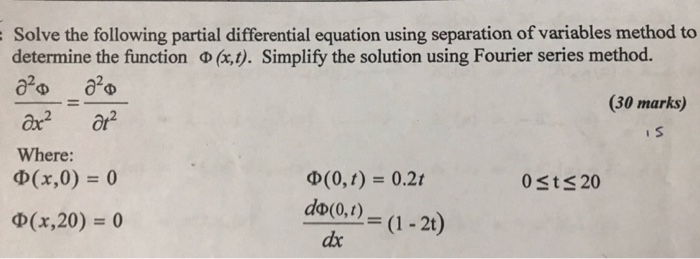 Solved Solve the following partial differential equation | Chegg.com