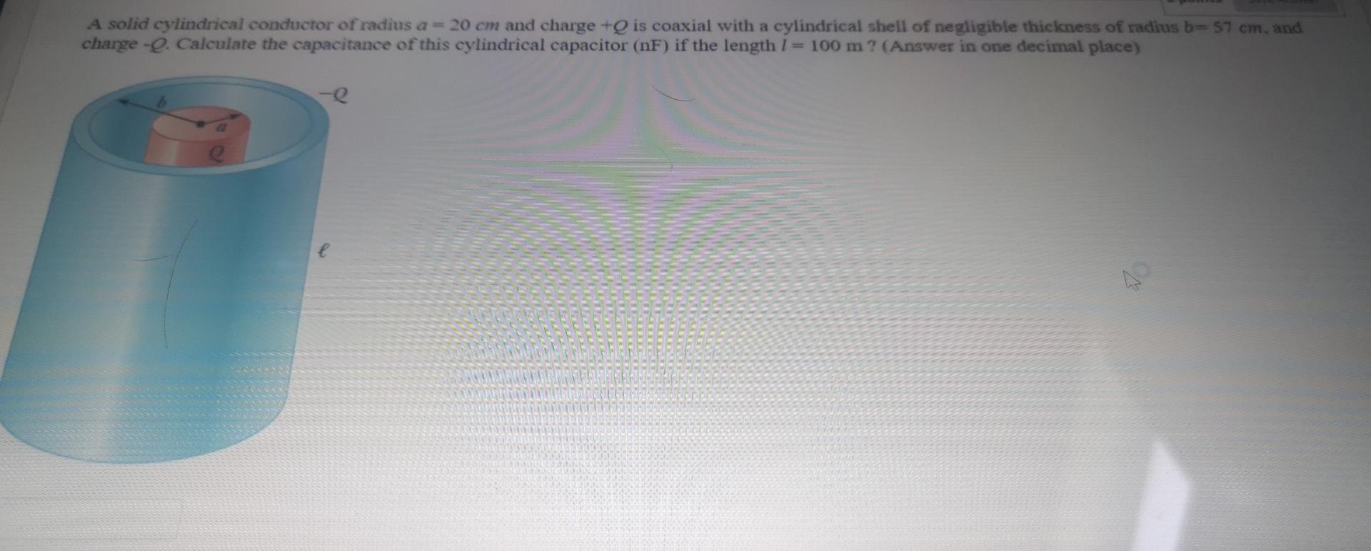 Solved A solid cylindrical conductor of radius a = 20 cm and | Chegg.com