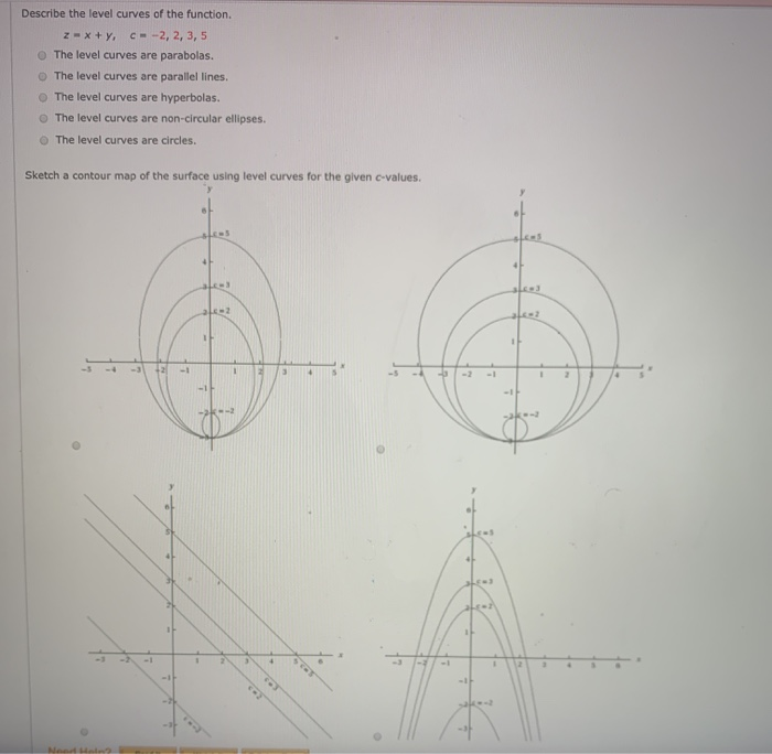 Solved Describe The Level Curves Of The Function Z X Y Chegg Com