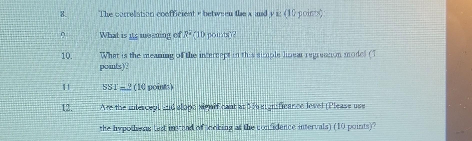 Solved Following Is A Simple Linear Regression Model: | Chegg.com