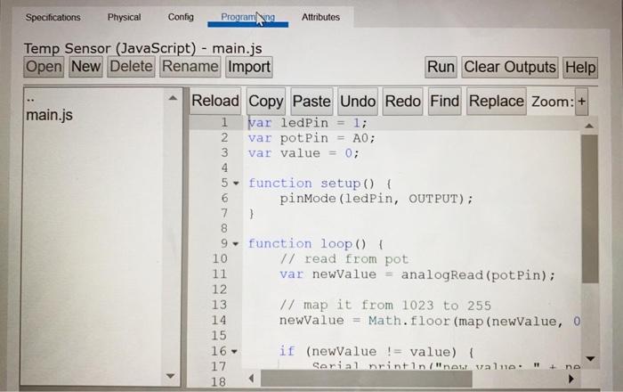 Specifications Physical Config Programming Attributes | Chegg.com