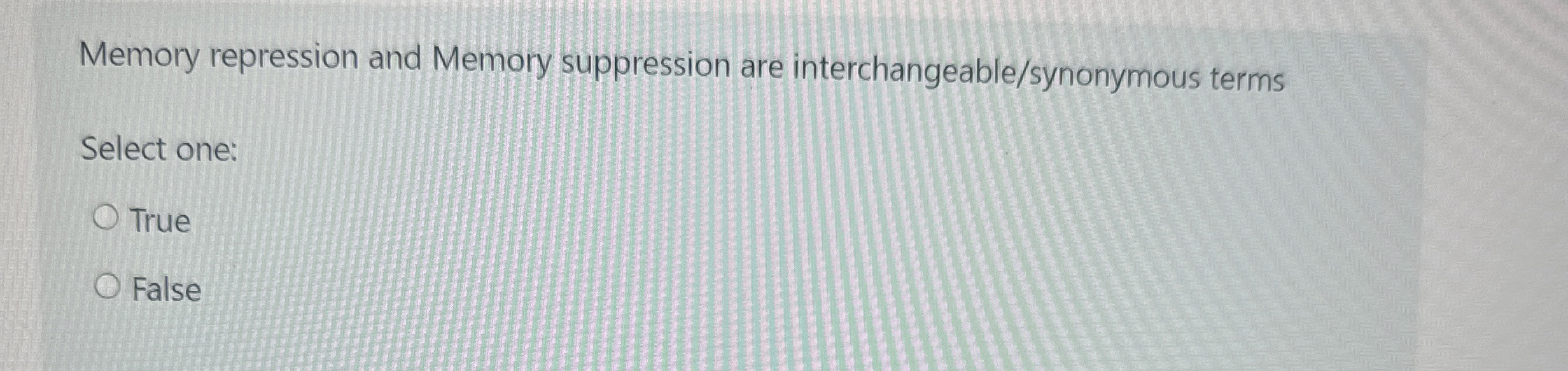 Solved Memory repression and Memory suppression are | Chegg.com