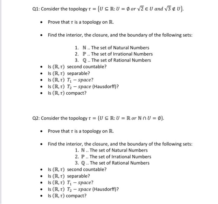 Solved Q1 Consider The Topology T U S R U O Or V2 Chegg Com