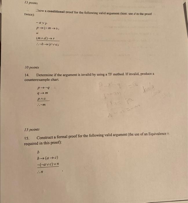 Solved twice): चinow a conditional proof for the following | Chegg.com