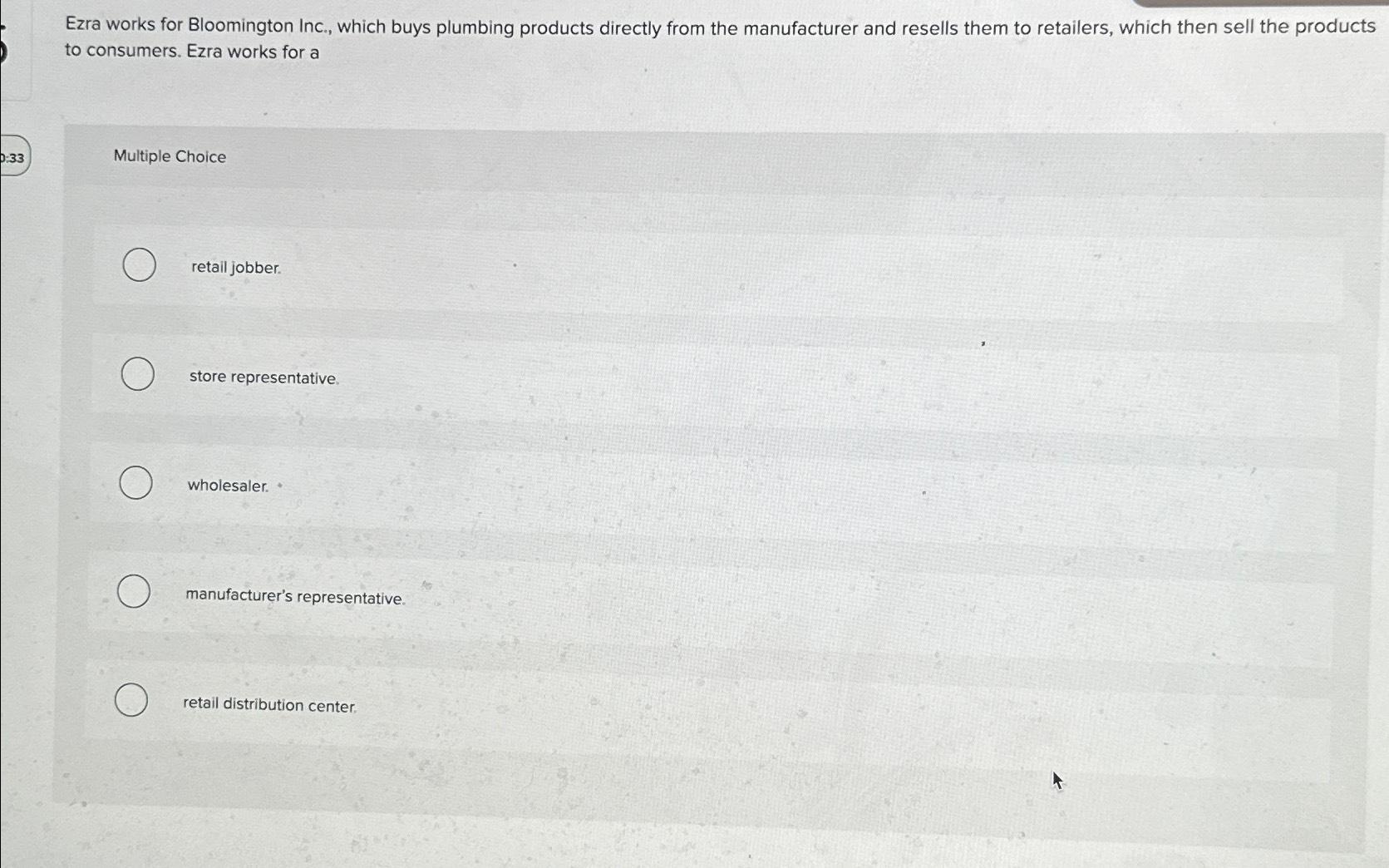 Solved Ezra works for Bloomington Inc., which buys plumbing | Chegg.com