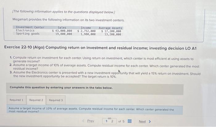generate income? 2. Assume a target income of 10% of | Chegg.com