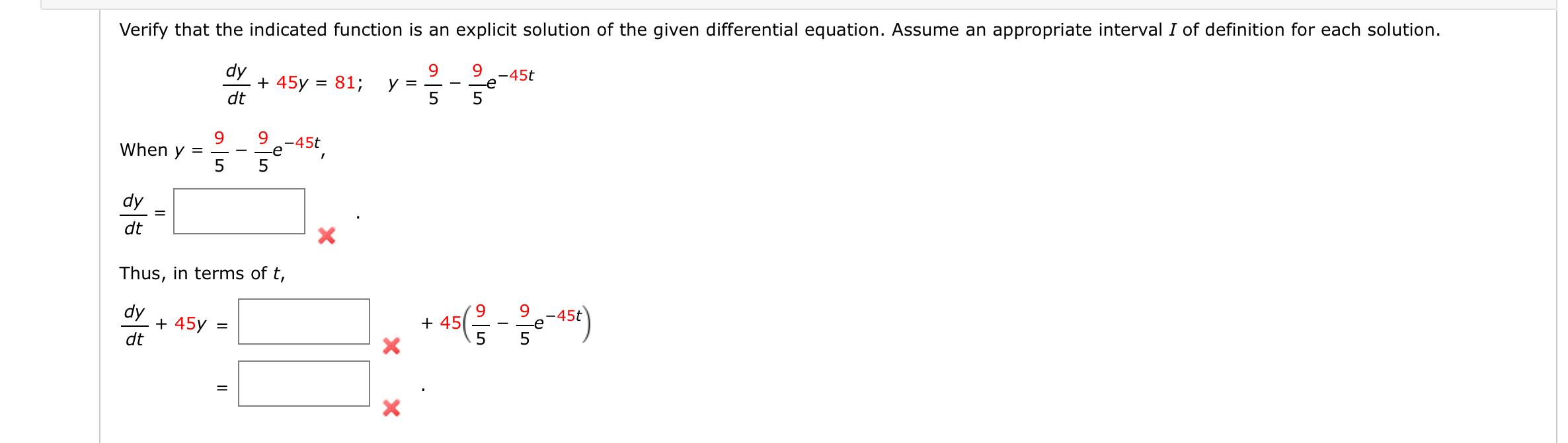 Solved Verify that the indicated function is an explicit | Chegg.com
